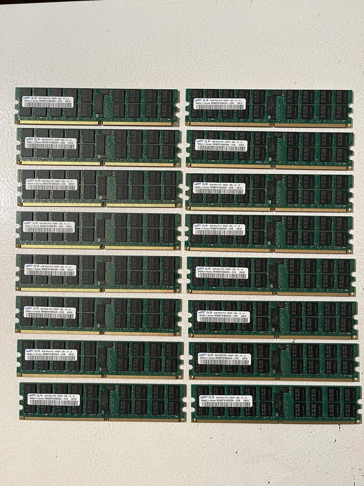 LOTE DE 16 SAMSUNG 4GB 2Rx4 PC2-5300P DDR2 667MHz ECC REGISTRO SERVIDOR MEMORIA RAM Foto 2 de 4