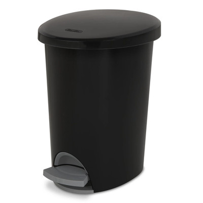 Small Bathroom Trash Can, 2.6 Gallon Plastic Garbage Bucket Bin with Step Lid, B