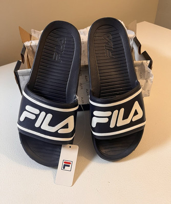 FILA Unisex Slide Sandals Logo Open Toe US 8 M NIB(fits women 8/kids 5.5)