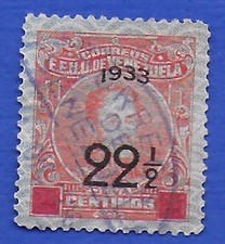 TIMBRE VENEZUELA, BOLIVAR, SURCHARGE, OBLITÉRÉ