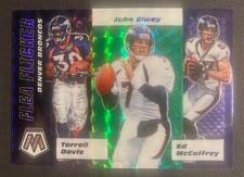2020 MOSAIC JOHN ELWAY  TERRELL DAVIS ED McCAFFREY GREEN MOSAIC FLEA FLICKER