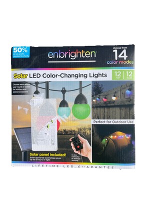 Enbrighten USB-Powered Solar 14 Color Mode Changing String Lights 12ft 12 Bulb