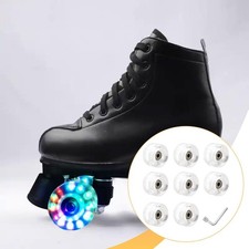 8x Luminous Roller Skate Wheels Comfortable with Wrench Indoor Accessories
