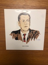 1962-63 H.M. Cowan Hockey Rangers Ceramic Tile Buzz Patrick NRMT