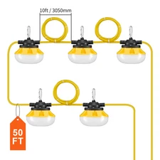 50FT Construction String Work Lights 50W 5000LM Connectable Waterproof
