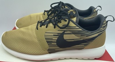 Nike Rosherun HYP, Metallic Gold/ Black-Medium Ash-Silver, 636220-701, Size 12