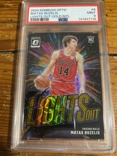 2024-25 Optic Matas Buzelis Lights Out Gold International RC /10 PSA 9 Rare!