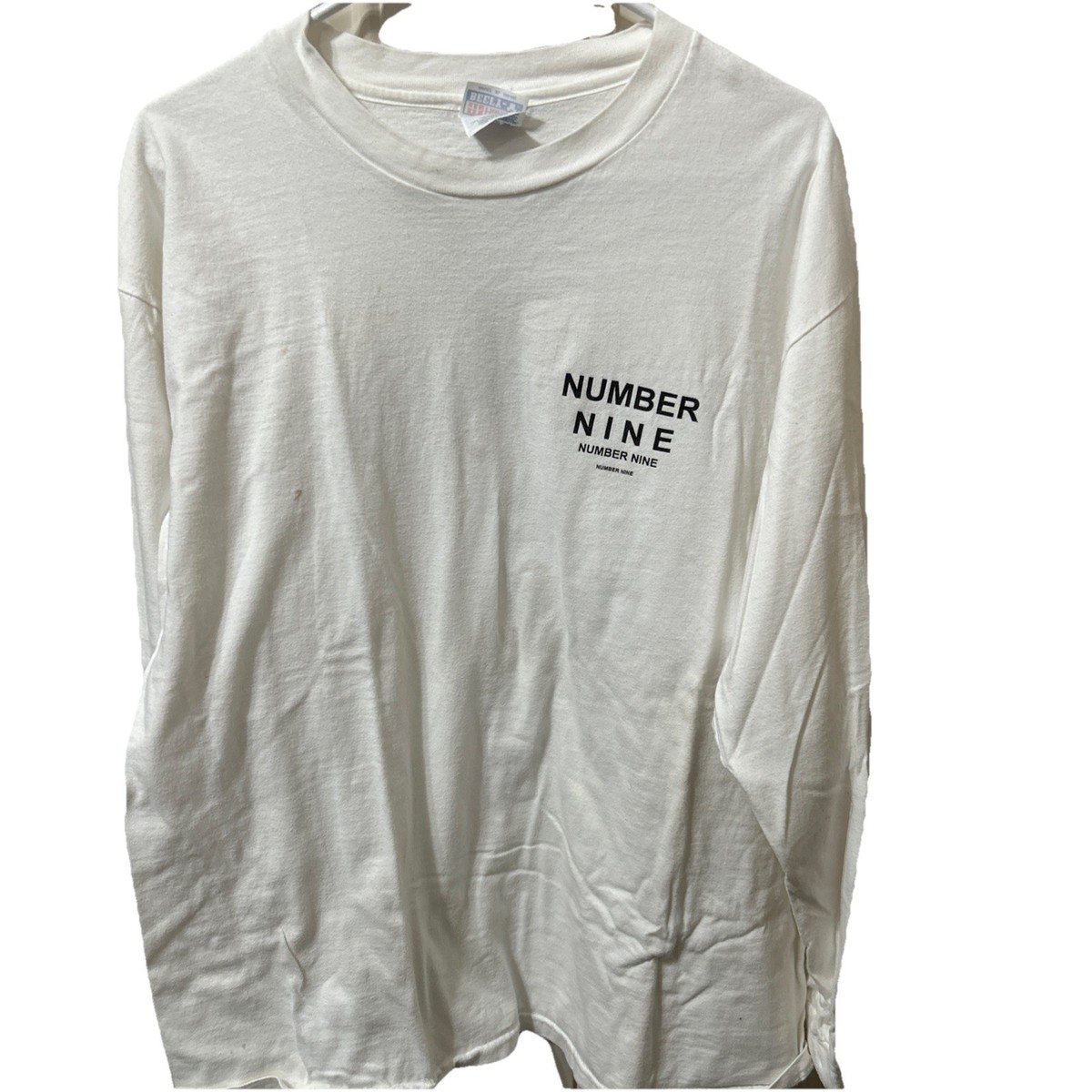 Number Nine Logo Long Sleeve Tee Vintage Y2K T-Shirt Authentic