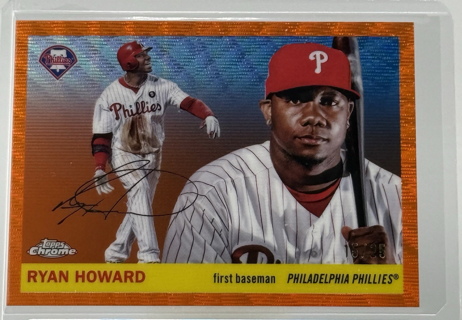 2025 Topps Chrome Platinum Ryan Howard  Orange Wave  Refractor /25 #356