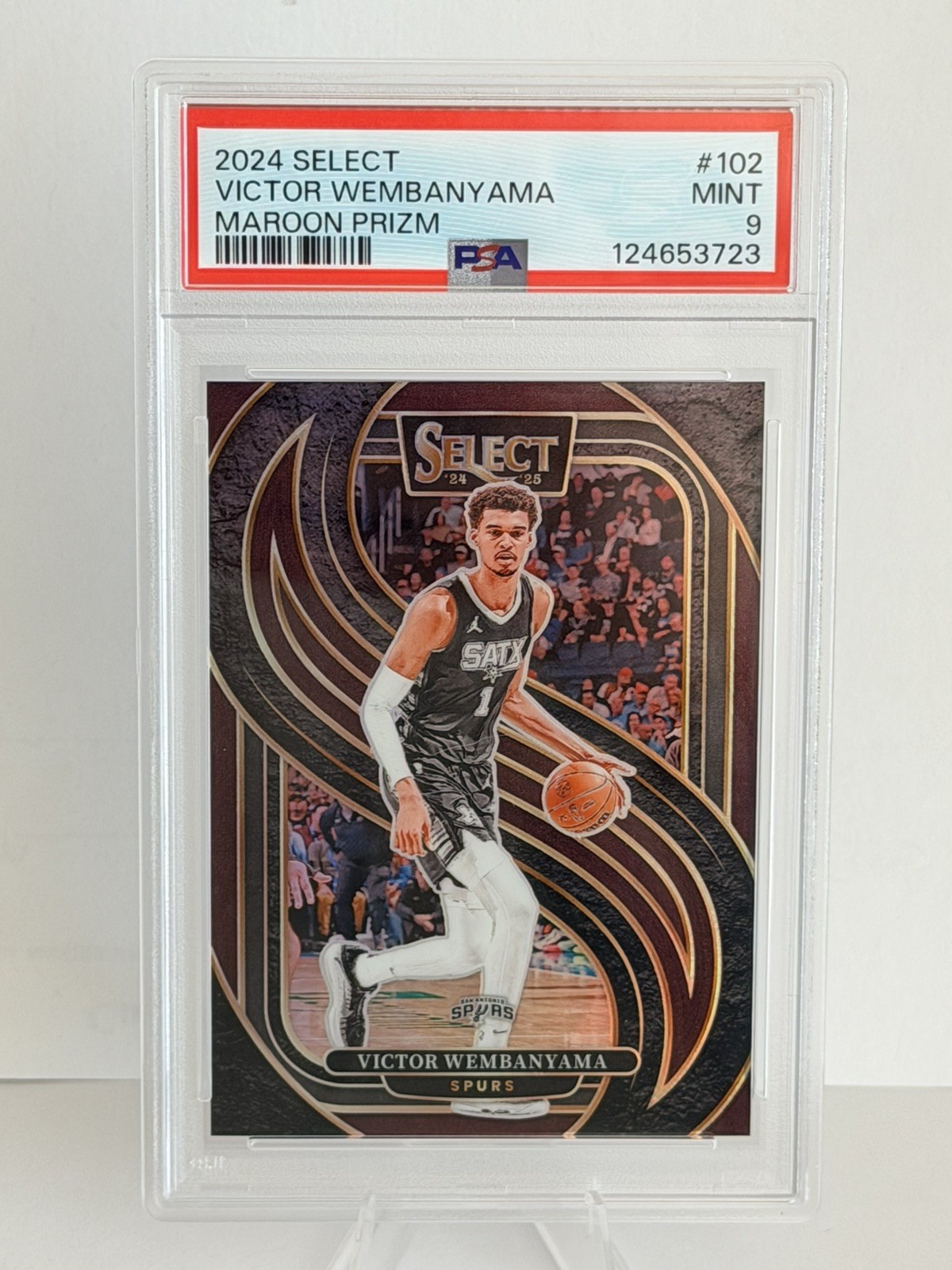 2024 Select Victor Wembanyama #102 Maroon Prizm PSA 9 /175