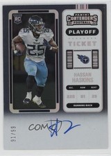 2022 Panini Contenders Rookie RPS Playoff Ticket 91/99 Hassan Haskins Auto 8d9
