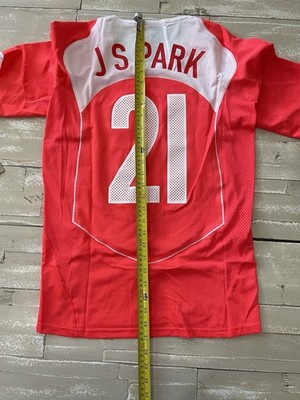 Korea Nike 2004 Reissue Park Jisung T90 Red Home Soccer Jersey