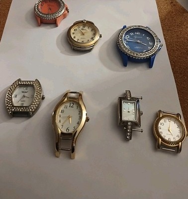 Watch Faces Lot Of 7 Non-working/Geneva 2/Unmaked 3/RCV/Ronica