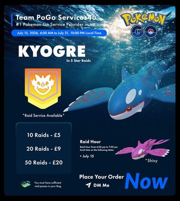 Pokèmon Go Kygore x100/FAST/READ Description