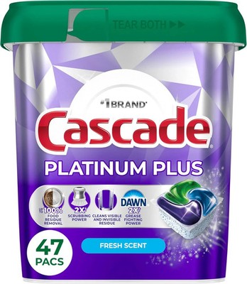 Cascade Platinum Plus Pods Dishwasher Detergent - Fresh Scent - 47ct