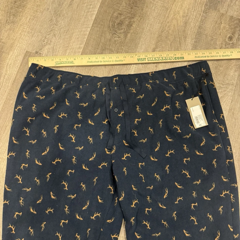 Goodfellow & Co Men’s Fleece Pajama Lounge Pants Blue Antler Design Men’s 4XL - Image 3 of 4