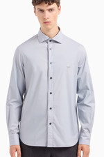 EMPORIO ARMANI 275 Men's M Cotton Long Sleeve Button Down Dress Shirt Gray NEW