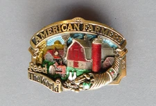 Belt Buckle - American Farmers Feed the World - 3D 1984 Great American Buckle Co