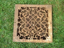 Vintage Floor Register Grate Vent 12" x 12" Square w/ Working Louvers