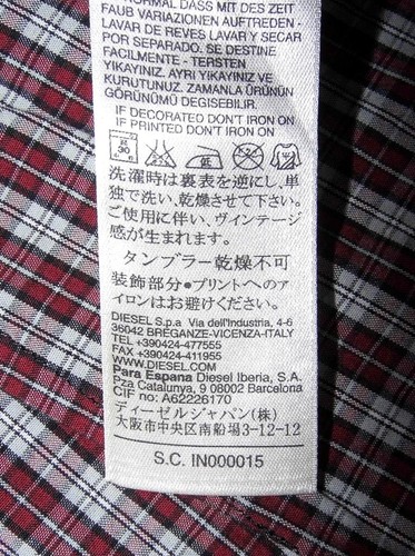 DIESEL Men's Casual Check Shirt - Large - Slim Muscle Fit Pearl Snap Red Grey - Picture 4 of 5