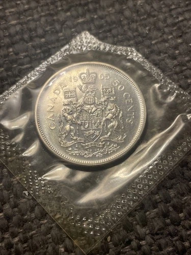 1965 Canada  Half Dollar  Coin, In Original Cello From Mint Set