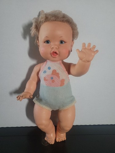 1973 Ideal Toy Corp RUB A DUB Baby Doll 16”