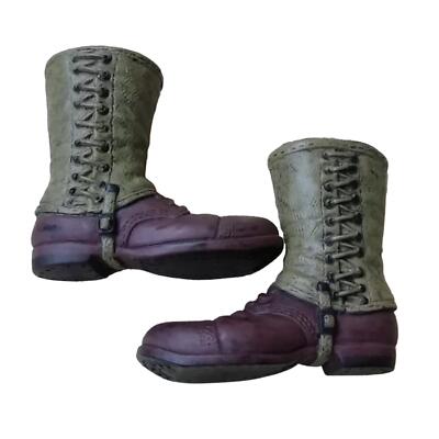 Colaxi 1/6 Scale Men's Work Boots, Brown Classic Round Toe Boots For 12" Male Action Figures