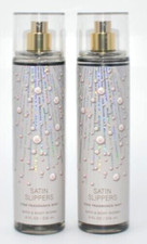 BATH BODY WORKS SATIN SLIPPERS FINE FRAGRANCE MIST 8 OZ SET OF 2