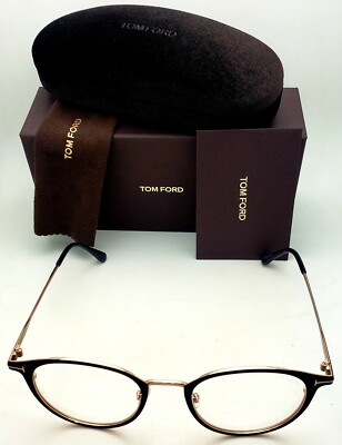 New Tom Ford Reading Glasses TF 5528-B 002 49-20 145 Black & Gold