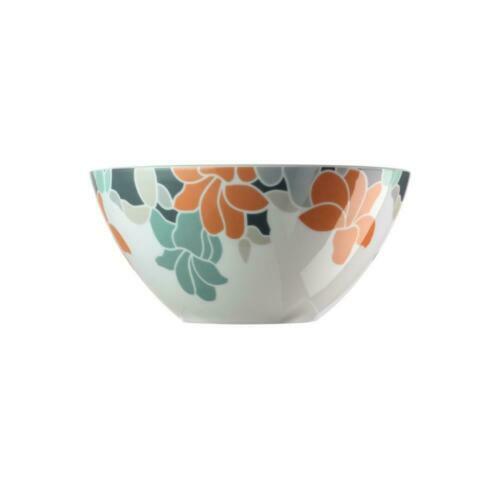 Saladier Vintage Arcopal Lotus – Orange, Motif Floral, Années 70 – Verre Trempé