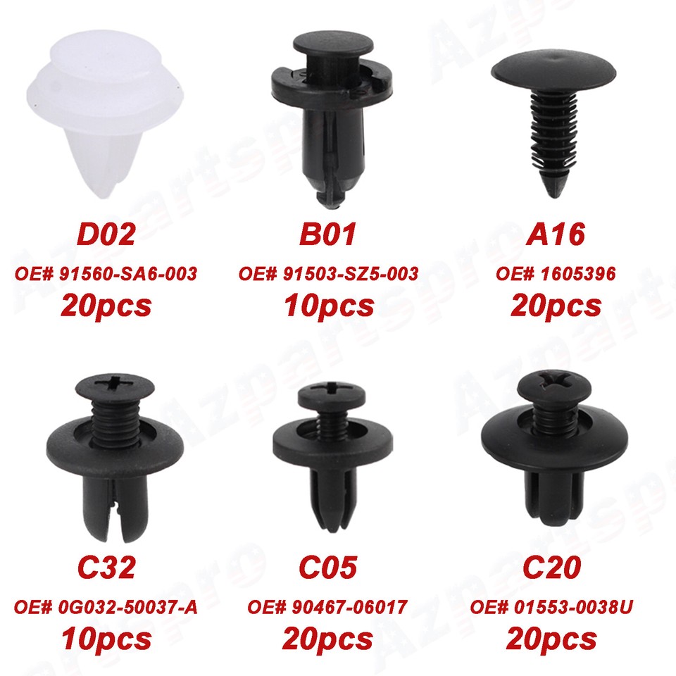 100 for GM 1595864, 1605396 Clips Fender Line Bumper Push Pin Retainer ...