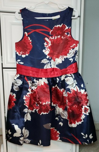 Girls Size 6 Party Easter Dress Navy 