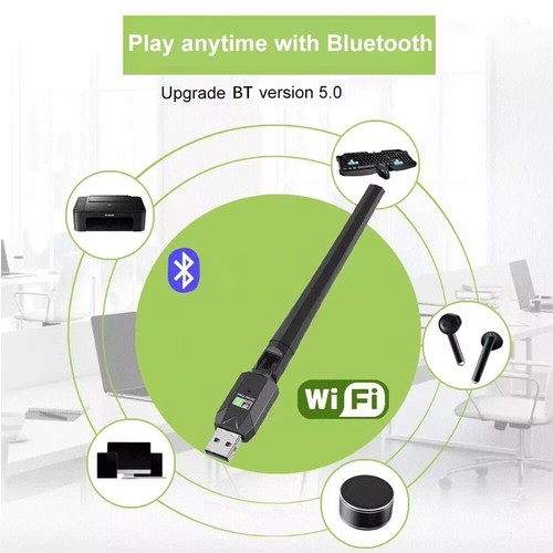 Zweiband 600Mbps USB WiFi Drahtlos-Dongle + Bluetooth Adapter 2.4GHz 5GHz - Bild 4 von 10