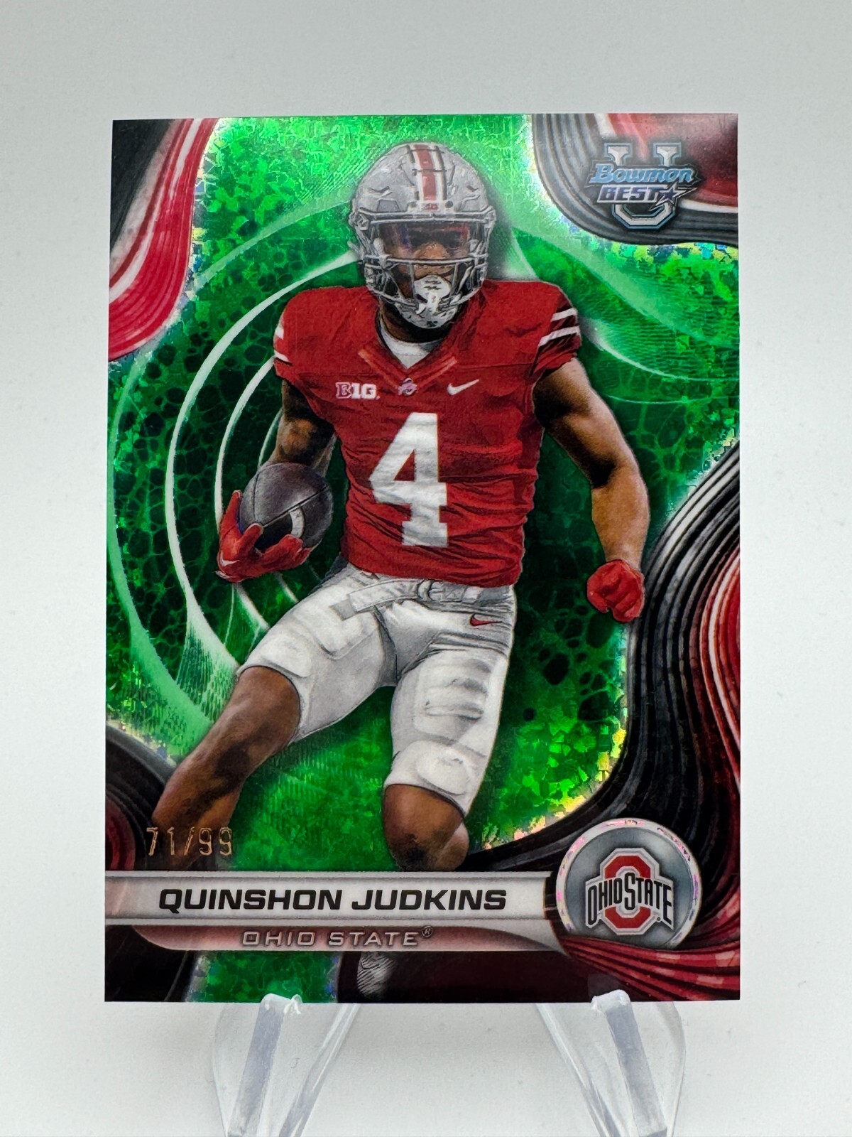 2024 Bowman Best University QUINSHON JUDKINS Green Mini-Diamond 71/99 #74