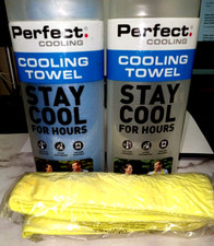 Perfect Cooling Towel Stay Cool For Hours Sport Lot of 2, 1 blue, 1 yellow