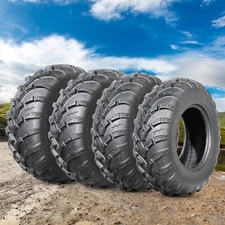 Set 4 25x10-12 ATV Tires 25x10x12 UTV Off-Road All Terrain 6PR Tubeless Replace