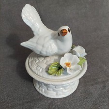 Bassano Bird Lidded Jar Vanity Container Bask...
