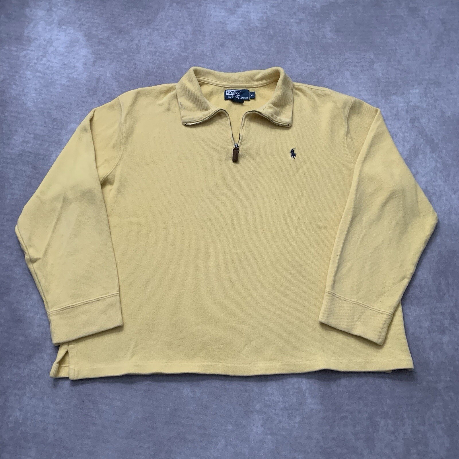 Polo Ralph Lauren Felpa 1 4 Zip Taglia L Giallo Pullover Logo Pony