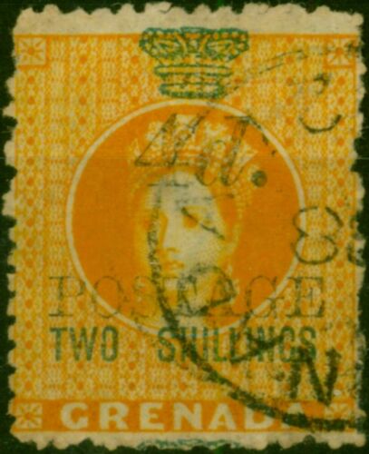 Grenada 1888 4d Su 2s Arancione SG43b ' Ampio Spazio' Sottile Usato - Foto 1 di 1