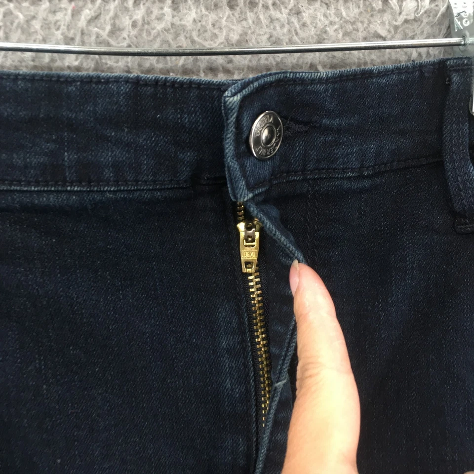 Gloria Vanderbilt 妈妈短裤女式 16 蓝色深水洗牛仔棉混纺拉链门襟 — 第 3/4 张图片