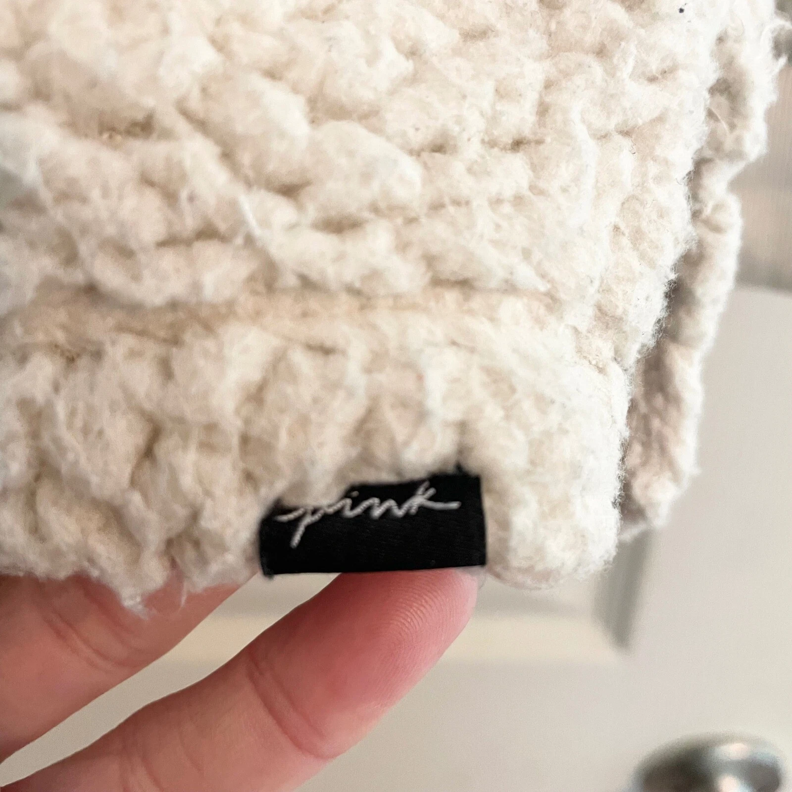 UNDERCOVER ROSA Victoria's Secret Sherpa Pullover Felpa con Cappuccio Mezza Zip Accogliente Comodo Grande Teddy