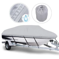 NORTHCAPTAIN 600D Waterproof Trailerable Boat Cover,Fish Ski Runabout V-Hull