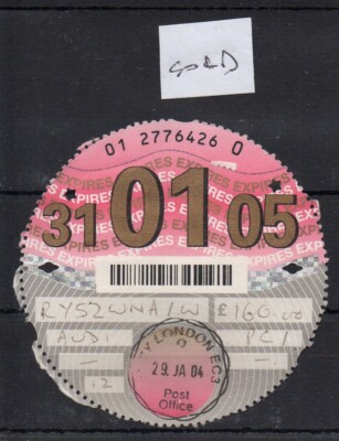 GB Road Tax Disc - Jan. 2005 Gold - siehe Kommentare in Beschreibung und unten