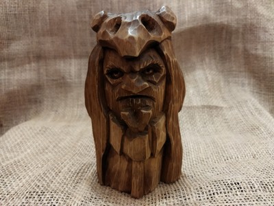 Veles statue, a hand carved wooden Slavic god of magic. | eBay