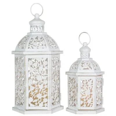 Lanterns Decorative Indoor 2Pcs Outdoor Lantern for Front Porch Vintage Candl... - Picture 1 of 9