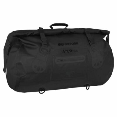 Oxford Aqua T50 wasserdicht Motorrad schwarz Rolltasche Hecktasche Fahrrad Hecktasche
