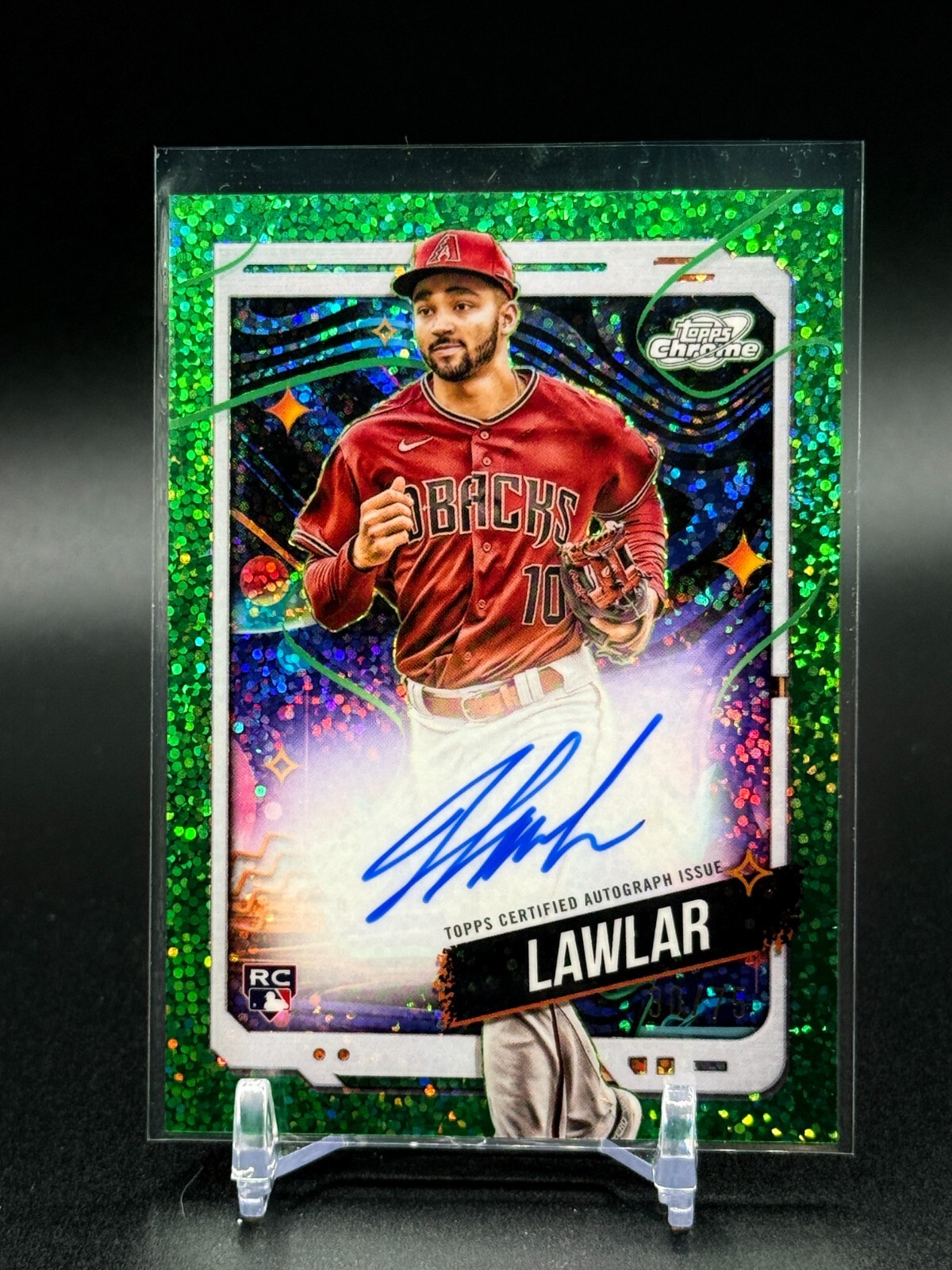 2024 Topps Cosmic Chrome Autographs Jordan Lawlar Green Space Dust /75