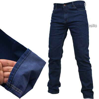 Jeans Da Uomo In Denim Elasticizzato - Taglio Straight Fit, Comodi, Traspiranti, Per Tempo Libero E Attività All'aria Aperta
