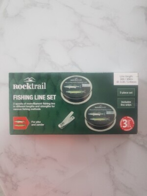 Rocktrail Angelschnur Set - 2 Spulen Angelschnur verschiedene Längen + Schnur Snips