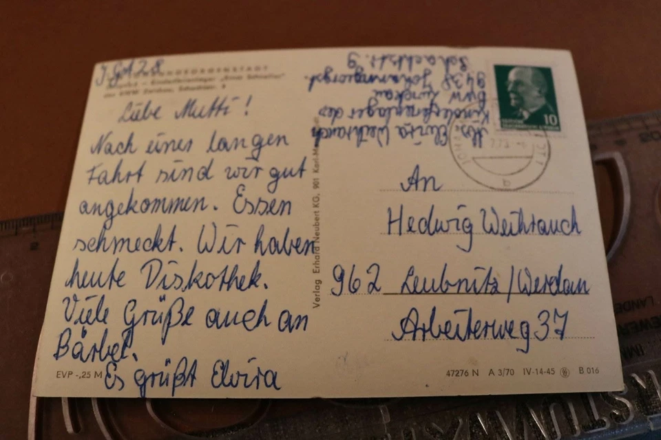 tolle alte Karte -  Ferienlager Ernst Schneller - Johanngeorgenstadt 1973 - Bild 2 von 2